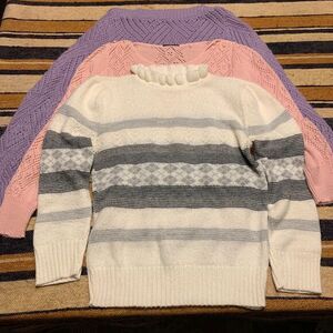 Vintage Sweater Bundle Pastel Cottage Knit Granny Feminine Romantic Preppy Small